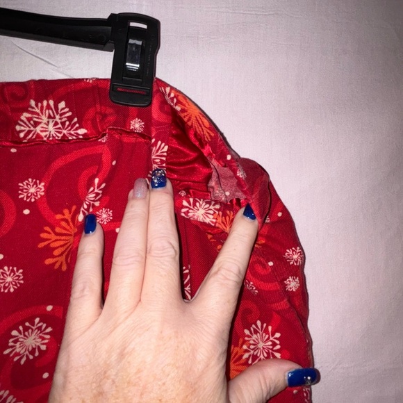Cacique Women’s Red Snowflake flannel bottoms - Picture 6 of 12